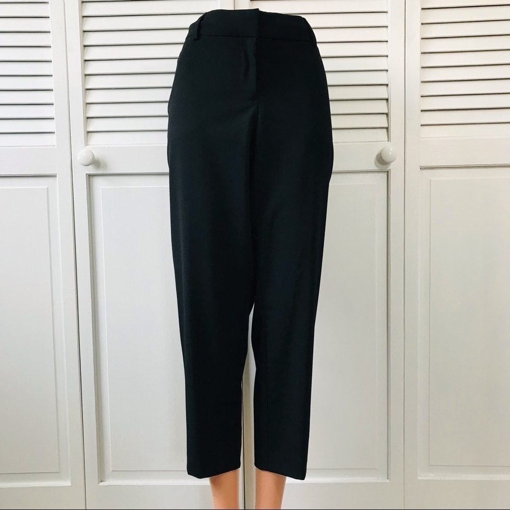 New APT. 9 Black Mid Rise Slim Straight Cropped Dress Pants Size 14P